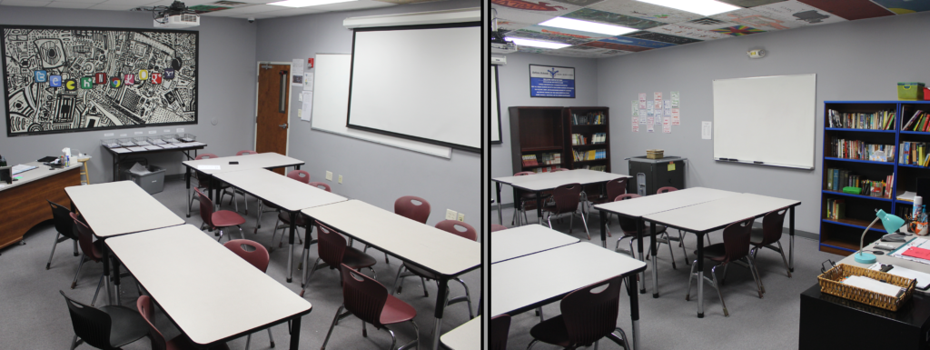 Classroom images at the Noblesville campus of Options